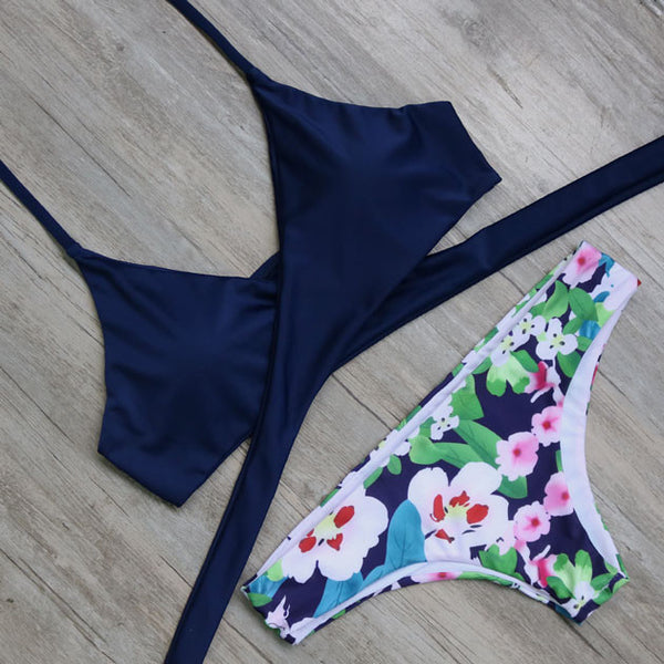 Cheryl Criss Cross Floral Bikini Set